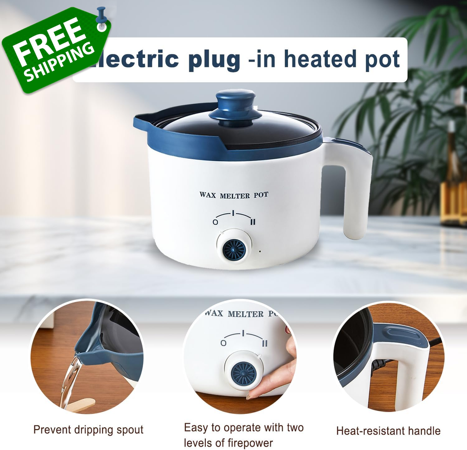 Beeswax Candle Making Kit with Electric Wax Melter for Adult, 5Lbs