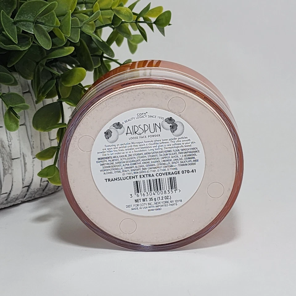 Coty Airspun Face Powder Translucent Extra Coverage tone 1.2 oz 070-41 Talc-Free - Image 2 of 2