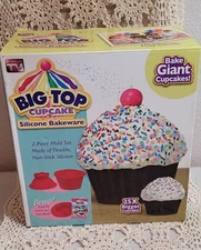 big top cupcake Silicone bakeware 2 piece Mold set makes 25X bigger cupcakes.