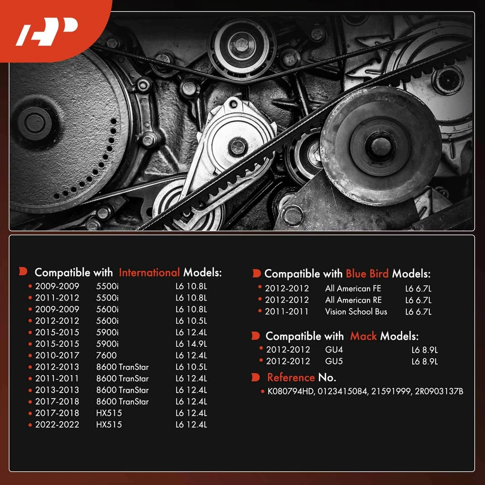 Cinturón serpentino A-Premium 79,45 pulgadas para cosechadora internacional ProStar Blue Bird Foto 2 de 4