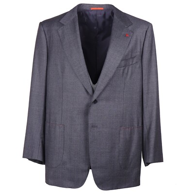 Isaia Classic-Fit Mid Gray Stripe Soft Woven 130s Wool Suit 50R (Eu 60) NWT