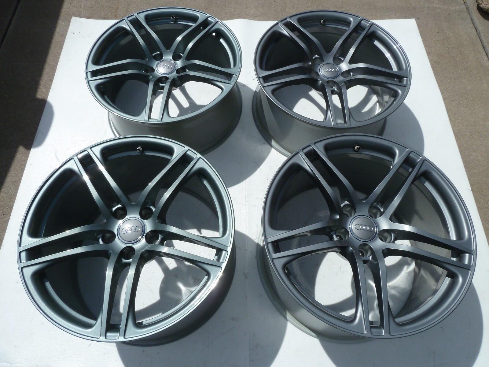 12 Audi R8 V10 GRAY FACTORY 4 WHEELS OEM RIMS 5 Split spoke 19" Inch 8.5 & 11x19