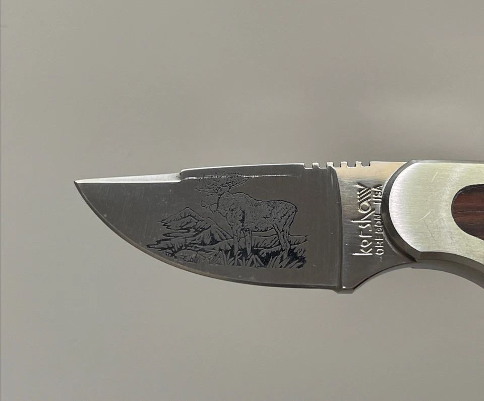 Kershaw 2220 Li'l Skinner 1 Moose Fixed Blade Hunting Knife Sheath Japan 1980 - Image 3 of 4