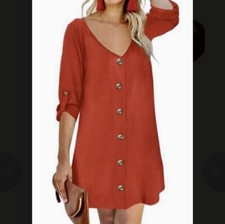 NWT Womens Coral Pink Shift Dress / Medium