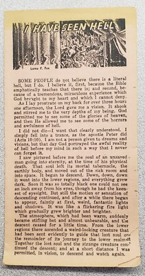 Lorne F Fox - I Have Seen Hell - 1950s Pentecostal Evangelist Vision Tract
