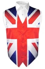 Men's Dress Vest BRITISH Flag Design UNION JACK Pattern for Suit or Tuxedo