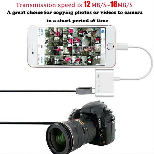 Portable 4 in 1 USB Camera SD TF Card Reader Adapter For iPhone iPod iPad IOS 12 - 第 3/12 張圖片