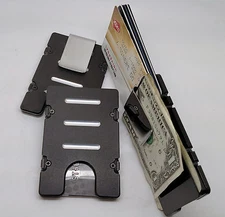 Standard Wallet/Credit Card Holder,  Aluminum RFID protection, black anodized