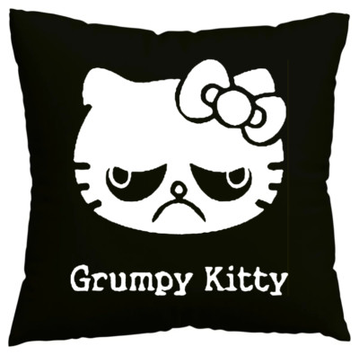 Kissenbezug Grumpy Kitty Ny Kitten Hello Cat No Nope Meme Schwarz 3113
