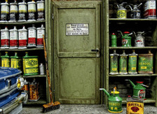 Tür Stahltür Bürotür Diorama Deko Zubehör Tool 1/18 für Werkstatt Garage Scheune