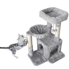 Pesofer Cat Tree, Small Cat Tower with Sisal Scratching Post and Hammock Ligh...