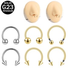 16g Titanium Nose Ring Helix Cartilage Earring Horseshoe Septum Piercing Jewelry