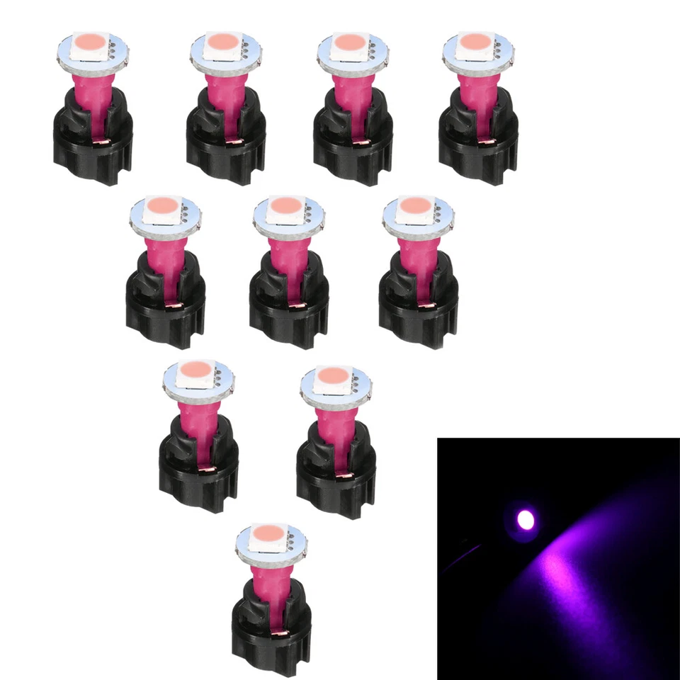 10pcs PC74 T5 Instrument Cluster Gauge Panel Dash 5050 LED Lights Twist Socket — 第 4/4 张图片