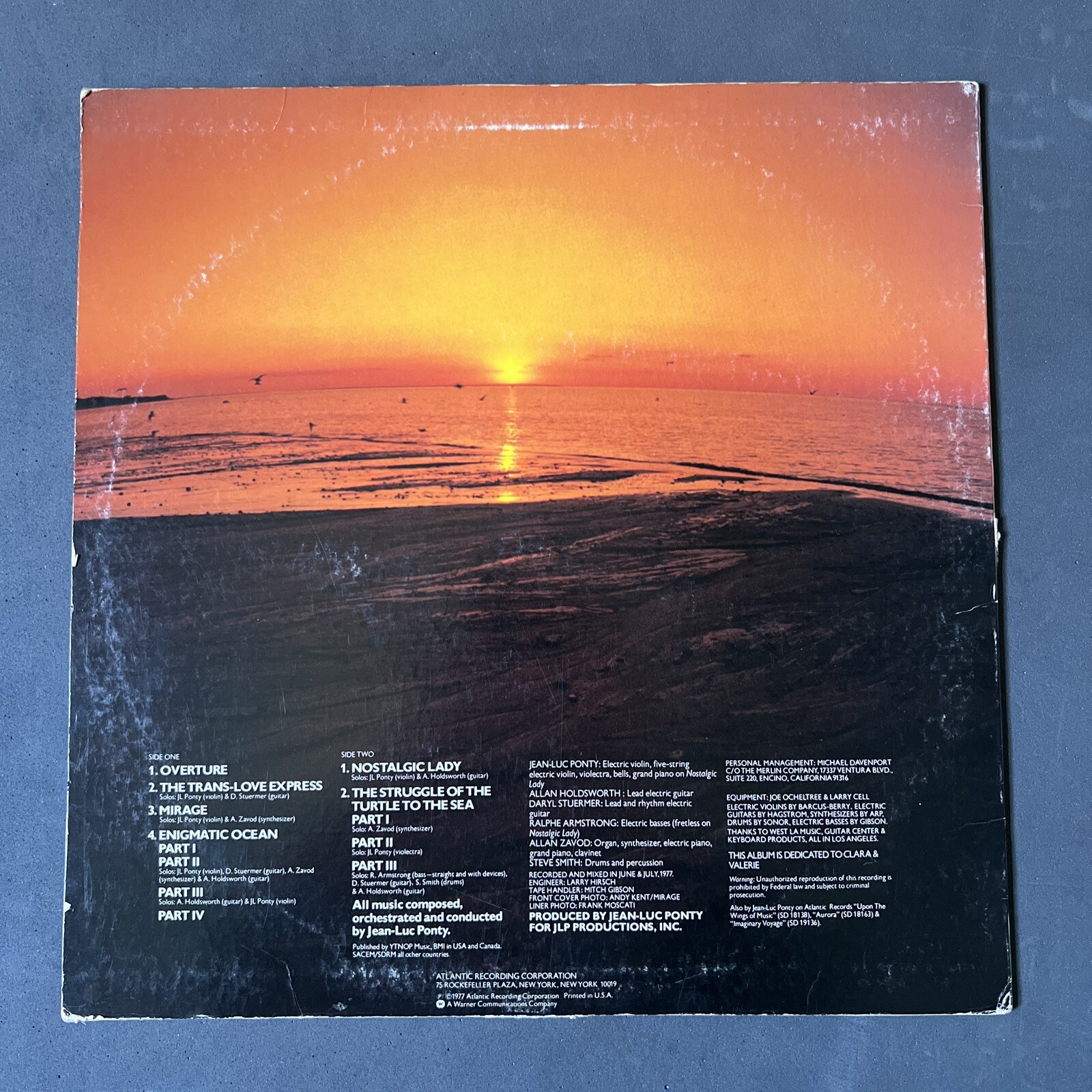 JeanLuc Ponty Enigmatic Ocean, 1977 Atlantic SD 19110 eBay