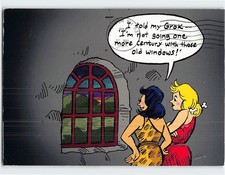 Postcard Ladies Window Comic Art Print Window Design Center Madison WI USA