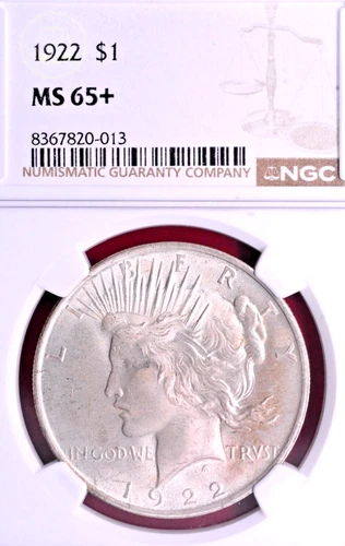 NGC MS-65+! 1922 PEACE DOLLAR