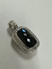 David Yurman Noblesse Diamond Pendant Blue/Purple Sterling Silver Cable Style