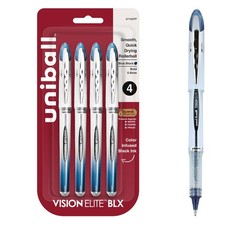 uniball Vision Elite BLX Rollerball Pens, Bold Point 0.8mm , Blue BLX Ink, 4...