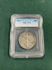 1916 walking liberty half dollar ICG F15