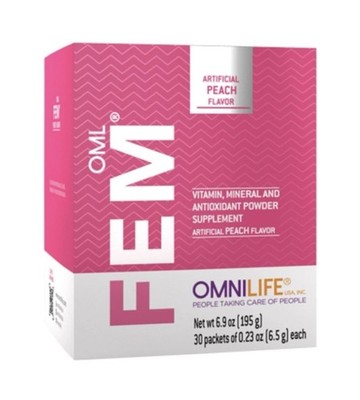 FEM PLUS BOX W/30 SACHETS  6.9 OZ EA PEACH FLAVOR **FREE SHIPPING**
