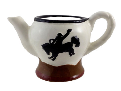 Cowboy & Horse Tea Set Creamer ceramic NEW by ACK with Western Star & Circle