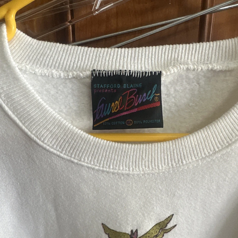 Laurel Burch Gatos Árbol de Navidad XL Crew Sudadera De Colección Años 90 Navidad Foto 4 de 4