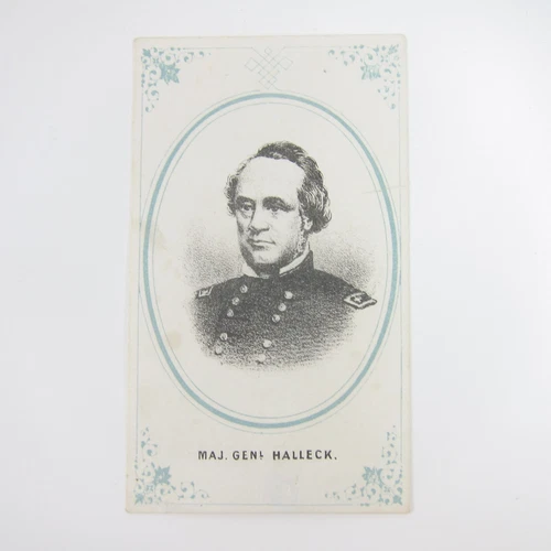 Civil War Union Major General Henry Halleck Antique Portrait Print Card 1860s