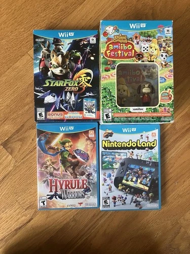 Wii U Lot - Animal crossing amiibo Festival, Star Fox Zero+guard, Nintendo Land