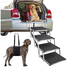 Hundetreppe Auto, Hunderampe Auto klappbar, Haustiertreppe mit Hundeliftgesch...