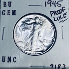 1945 BU GEM LIBERTY WALKING SILVER HALF UNC MS+++ U.S. MINT RARE COIN 9183