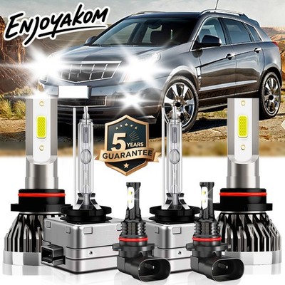 For Cadillac SRX 2004-2005 LED Headlight Hi/Low Kit+ Fog Light Bulbs 6000K HID