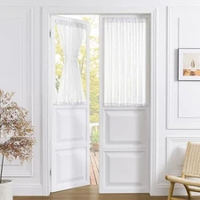  Small Sheer Door Curtain Closet Linen Textured Curtain Sheers Doorway Light 