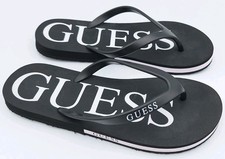 NWOB GUESS 5-6 B W Logo Thong Flip Flop Casual Flat Summer Sandals Waterproof