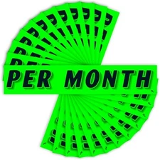 Versa-Tags Chartreuse Green Vinyl Slogan Stickers - 12-Pack for Car Per Month 