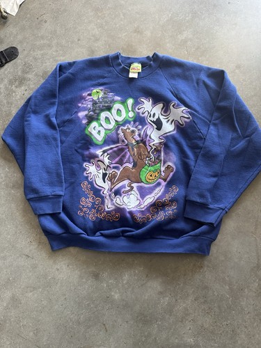 Vintage 90s Scooby Doo Boo Halloween Cartoon Network Graphic Sweatshirt XXL