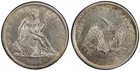1839 Silver Seated Liberty Half Dollar with Drapery Philadelphia Mint PCGS XF45