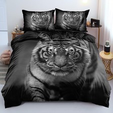 Animal Bedding Sets Queen Size Tiger Art 1 Duvet Cover with 2 Pillowcases 3 P...