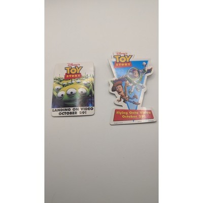 Vintage Disney Toy Story 1996 VHS Release Promotional Pins Woody Buzz Aliens 2pc