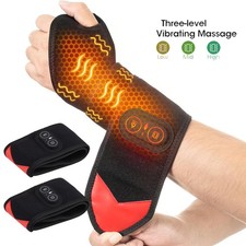 2PCS Cordless Wrist Heating Pad Wrap Heated Wrist Brace Vibration Hand Massager