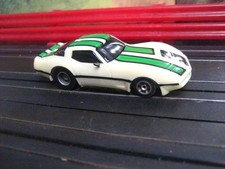 NEW TYCO  HO slot car White Night Glow  3 Corvette on a Roller Chassis 