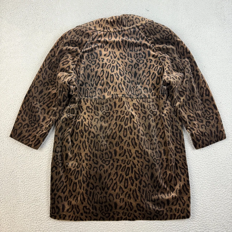 Abrigo Jackie O vintage de terciopelo con estampado de leopardo de doble botonadura para mujer Foto 2 de 4