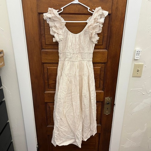 Ulla Johnson Rissa Dress in Sand Size 00 NWT's $525 Tan Cream Ruffle Sleeve Maxi - Picture 12 of 13