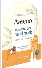 Aveeno Hand Mask Repairing CICA Prebiotic Oat Shea Butter 2 single use gloves