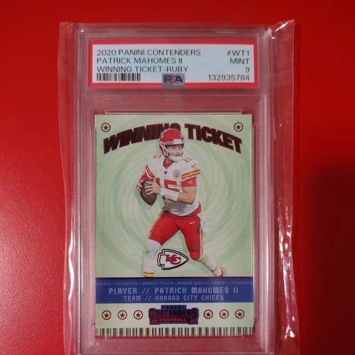 Patrick Mahomes II 2020 Panini Contenders #WT1 Winning Ticket Ruby PSA 9 SP MINT