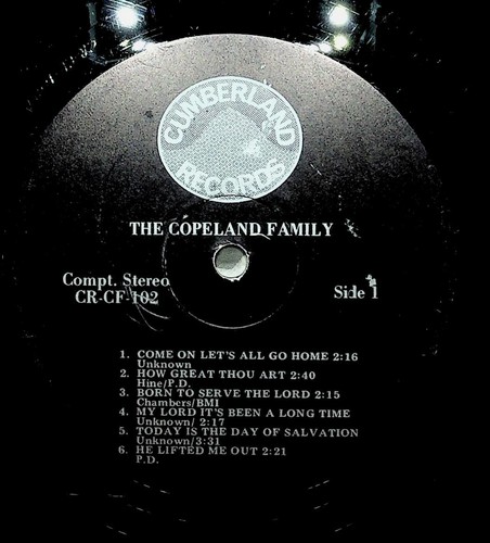 Copeland Family LP CR-CF-102 Cumberland Records Gospel Rare - Picture 3 of 4