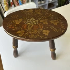 Vintage Wooden Benches & Stools 1975 Artist Floral Hand Painted