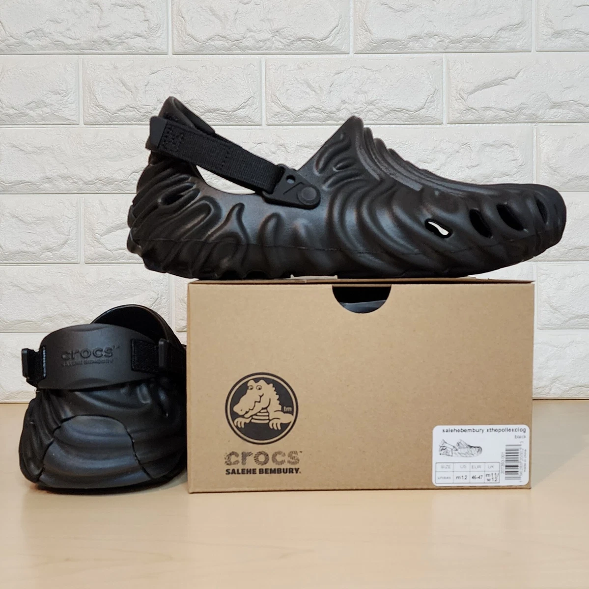 Crocs Mens Size 12 Pollex Clog x Salehe Bembury Sasquatch Black