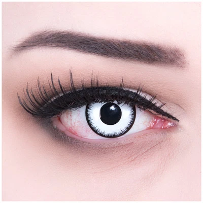 Farbige Lunatic Kontaktlinsen GRATIS Behälter Fun weiße Halloween Funnylens