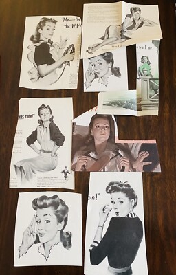 Robert G. Harris Love Independent Woman Illustration Clippings Lot Of 8 Post