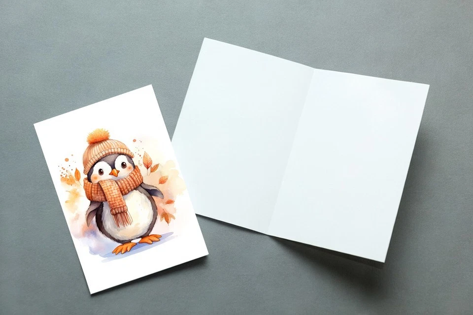 10 tarjetas de notas surtidas para todas las ocasiones tarjetas de felicitación en blanco hojas de animales de otoño Foto 3 de 3